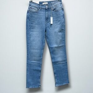 WARP+WEFT Straight Split Hem High Rise Light‎ Wash Denim Jeans Women's Size 8 29